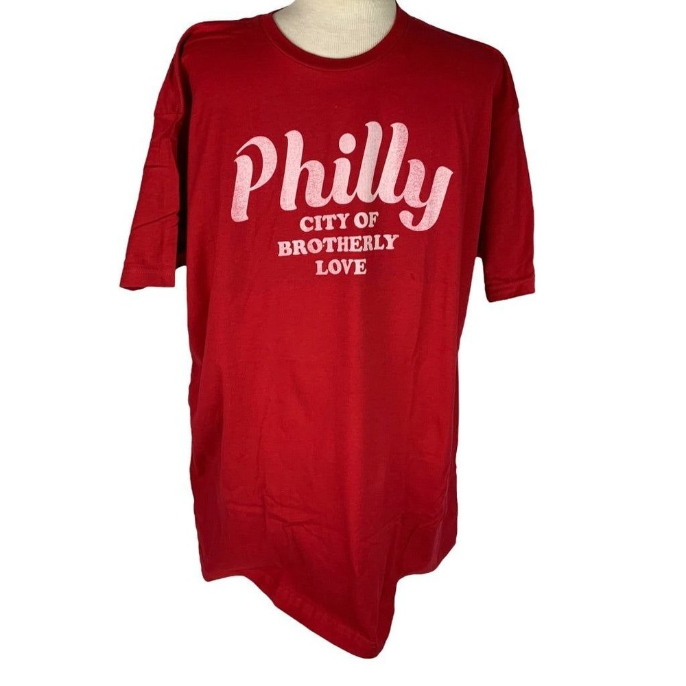 XXL Tultex Lost Goods Men's Red Short Sleeve Tshirt "Philly The City of Brotherl